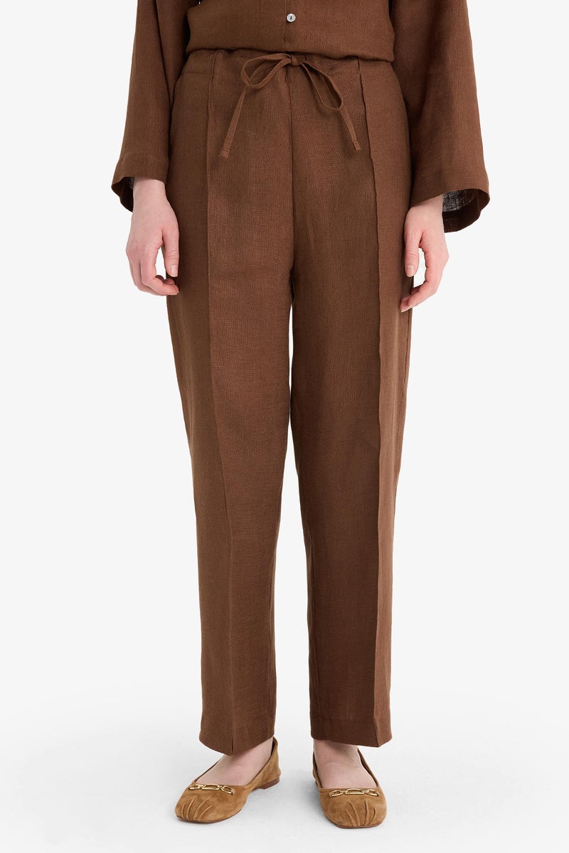 DeFacto Woman Straight Fit linen Trousers - Image 1