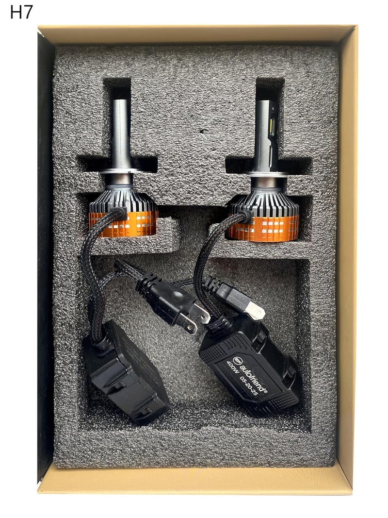 autofriend مصباح أمامي LED، 400 واط، 40000 لومن، 6000 كلفن أبيض بارد، مقاوم للماء IP67 (af-400w_H7) - Image 5