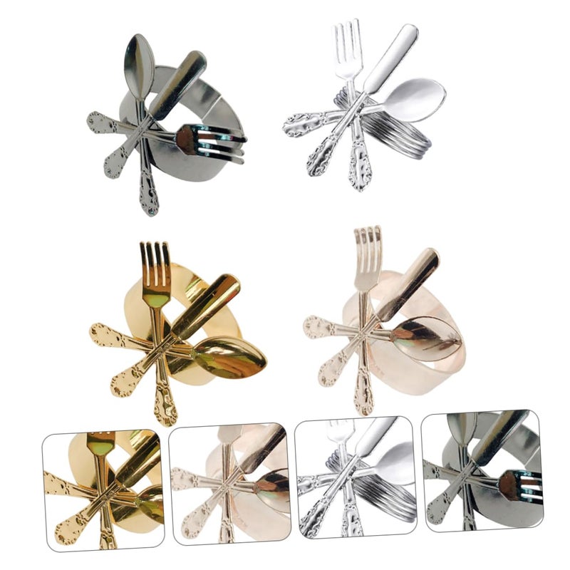 Glossy Metal Napkin Rings Holder Set Of 4 For Wedding Table Decoration Home Restaurant - Image 5