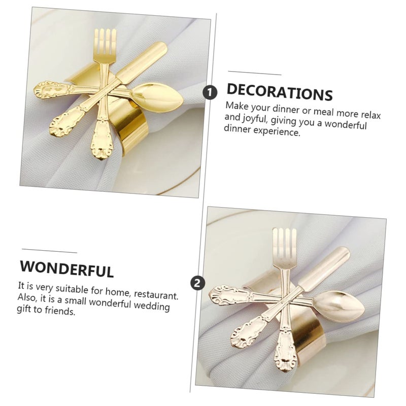 Glossy Metal Napkin Rings Holder Set Of 4 For Wedding Table Decoration Home Restaurant - Image 4