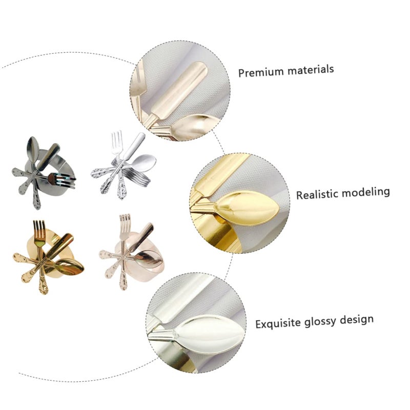 Glossy Metal Napkin Rings Holder Set Of 4 For Wedding Table Decoration Home Restaurant - Image 3