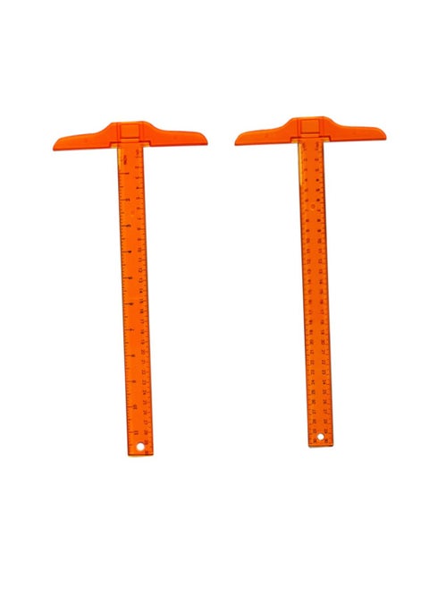 2PCS Clear T Square Ruler Plastic Measuring Ruler for Art, Framing and Drafting