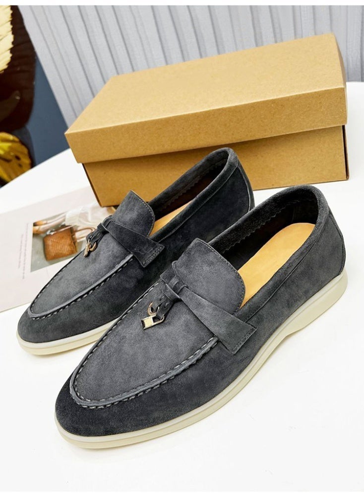 Women's Suede Loafers Slip On Flat Casual Office Daily Comfort Walking Shoes - Image 5
