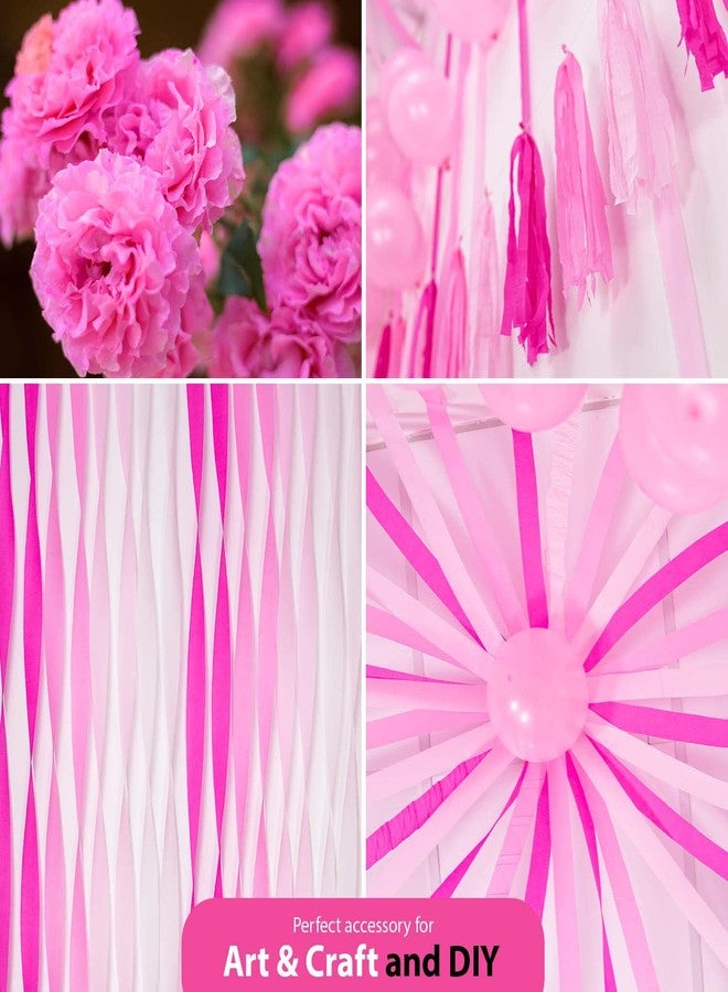 Captain Decor Crepe Paper Pack of 8 Pink and White Color Streamers - Image 4