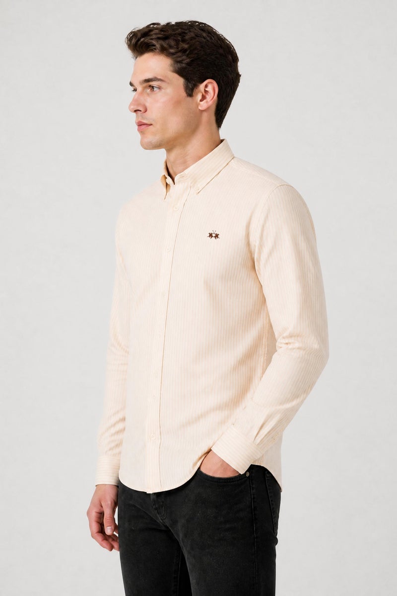 La Martina Men Slim Fit Embroidered Logo Long Sleeve Casual Shirt, Multicolor - Image 4