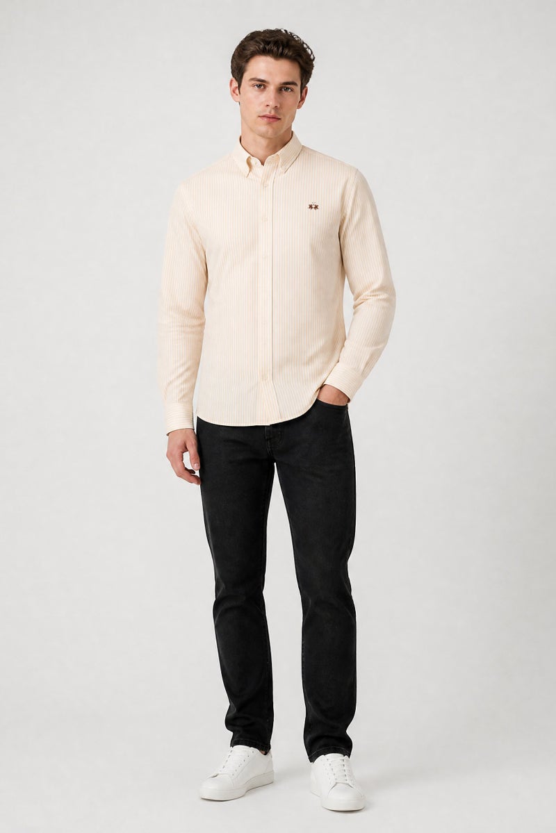 La Martina Men Slim Fit Embroidered Logo Long Sleeve Casual Shirt, Multicolor - Image 3