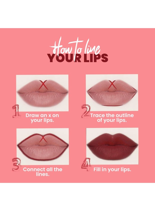 Mars Matte Liner One Swipe Smooth Application Long Lasting Lip Pencil 14gm 14- Choco Butter Satin - Image 5