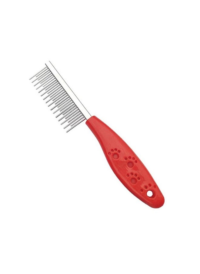 PET Pet Grooming Comb For Dog & Cat, Short And Long Teeth Deshedding Brush, Professional Stainless Steel Dematting Tool Removes Knots, Mats And Tangles - Color May Vary  - Image 1