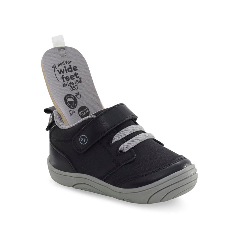 Stride Rite 360 Unisex Child Taye 2.0 First Walker Shoe, Black, 5 Infant - Image 2