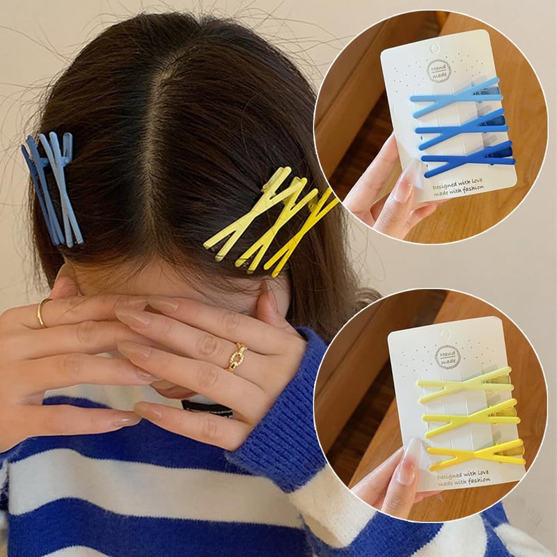 Ouliget Female Hair Clips, Candy Colored Matte Plastic Coated Hair Clips, Korean Minimalist Small Hair Clip, X shape Clip, 18 Pieces, 2.3 Inches - Image 5