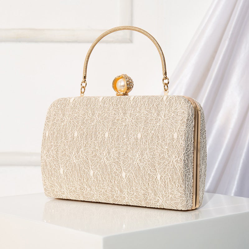 Cheongsam Women'S Bag Wedding Bridal Bag Dress Handbag Chain Bag Lace Decoration Retro Light Luxury - Image 1