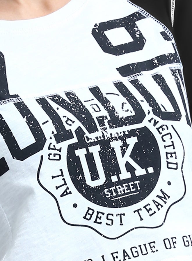 Printed "London" Cotton Long Sleeves Tee