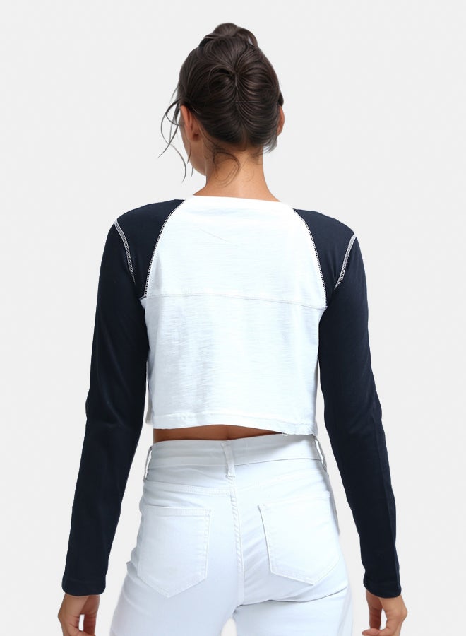 Printed "London" Cotton Long Sleeves Tee
