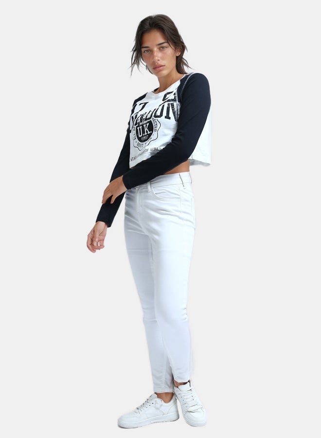 Printed "London" Cotton Long Sleeves Tee