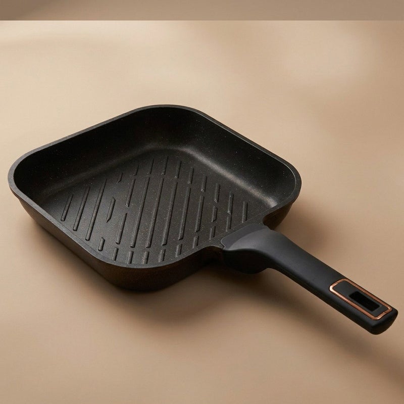 NeoKlein Grill Phantom Titanium + Neokline Granite Pan, 2.2 L, 24 cm, Square - Dark Red - Image 1