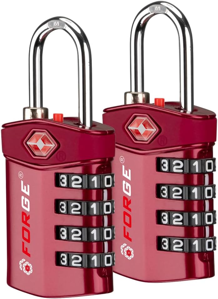 Forge Travel Lock,TSA Approved Luggage Locks for Air Travel, Gym Lockers, School Lockers, Pelican Cases, Gun Case, Easy Read Dials, Durable Alloy Body - Image 1