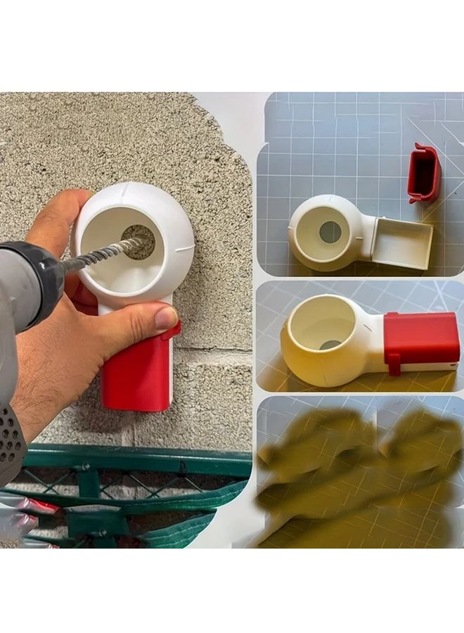 مجمع غبار الحفر اليدوي الأبيض والأحمر مع صنبور دوار وحامل قابل للتعديل - Image 4