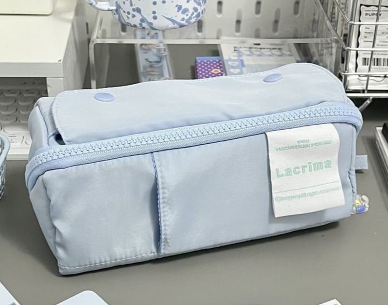 Large Capacity Stylish Pencil Case for Girls Blue
