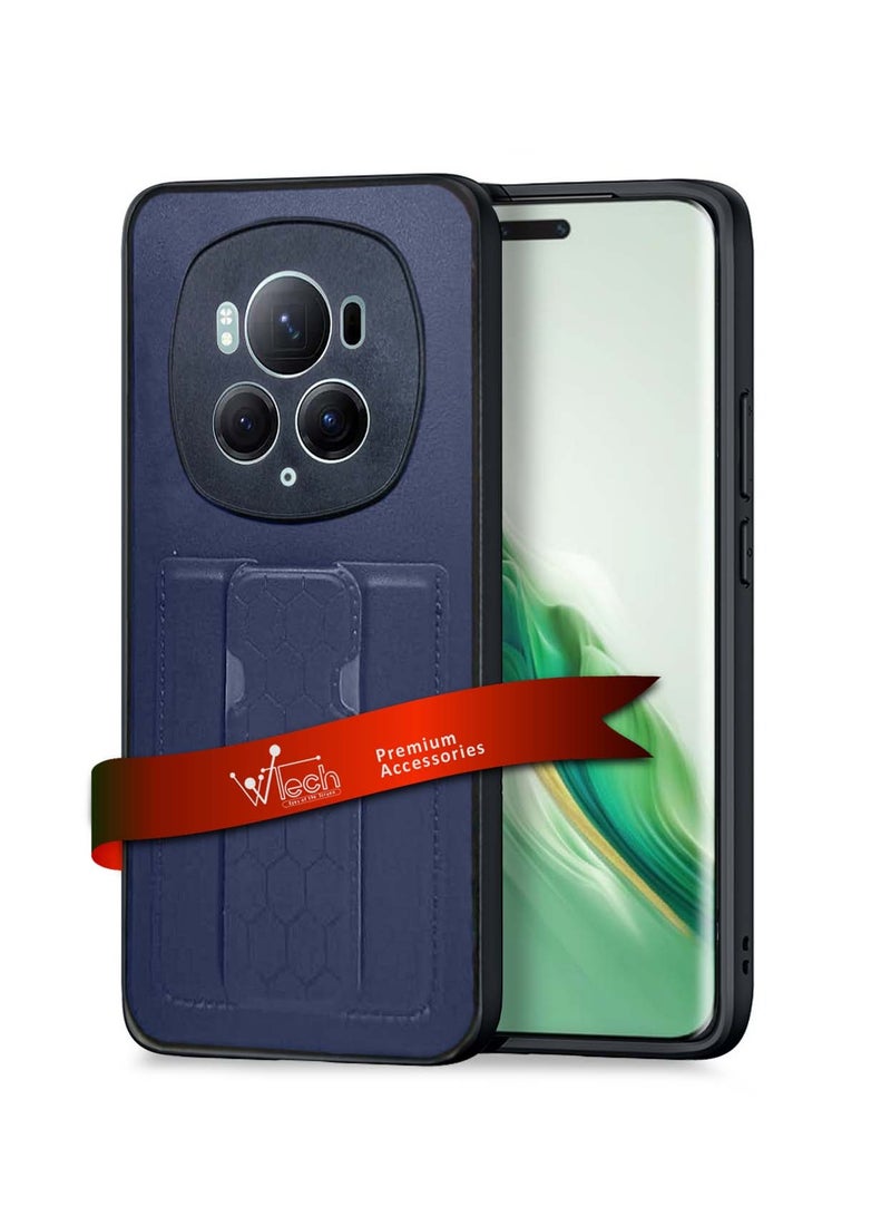 Wtech Soft Silicone TPU Card Holder With Hand Grip Case Cover For Honor Magic6 Pro 5G 2024 Navy Blue - Image 1