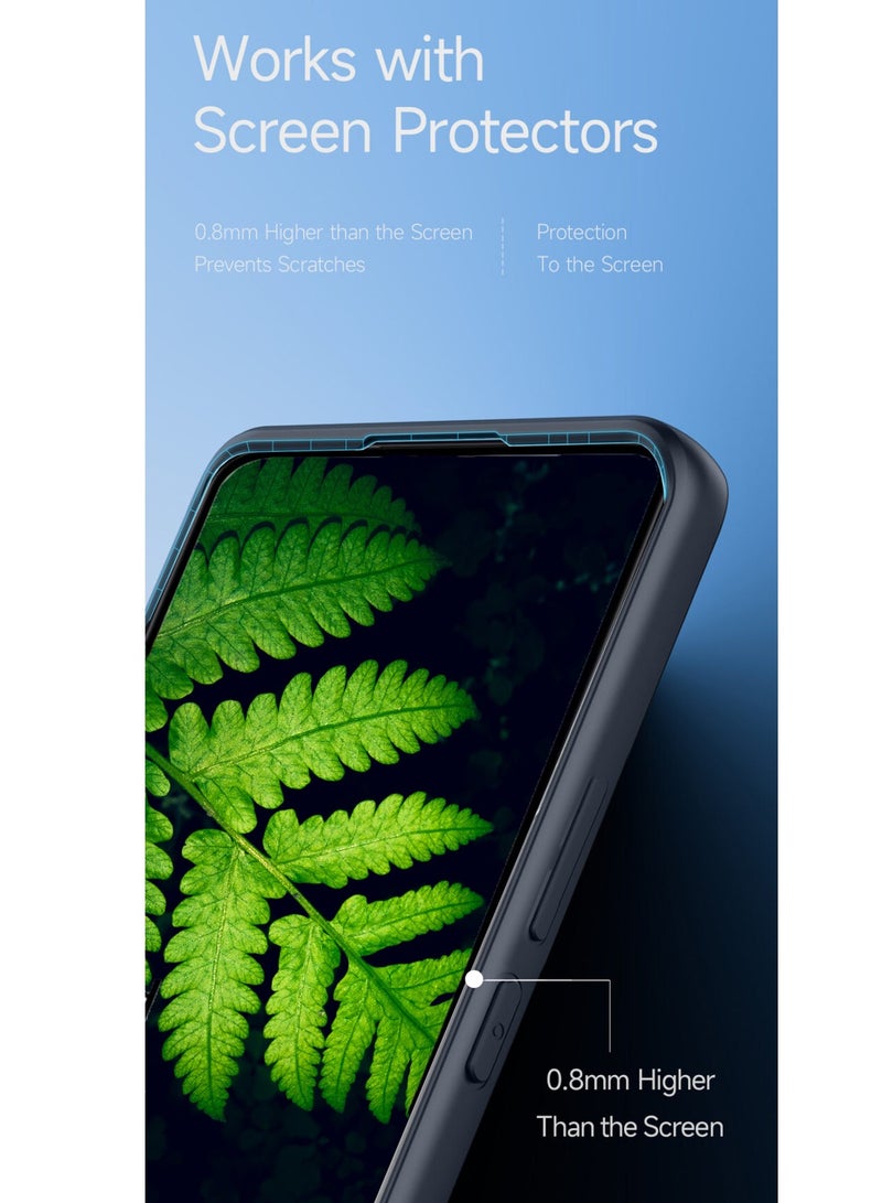 Wtech Soft Silicone TPU Card Holder With Hand Grip Case Cover For Honor Magic6 Pro 5G 2024 Navy Blue - Image 5