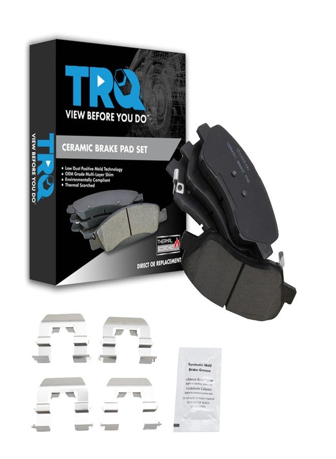 TRQ Front Brake Pads Ceramic Compatible with 2012-2017 Hyundai Accent Kia Rio - Image 1