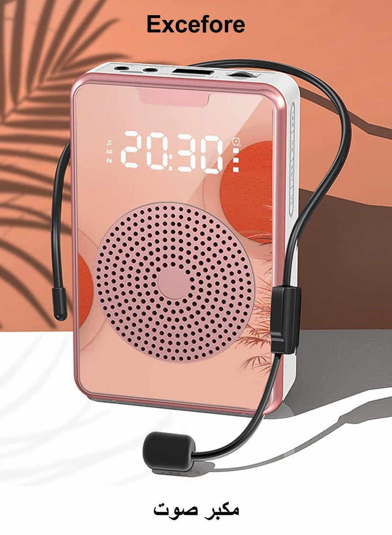 Excefore Portable Voice Amplifier with Microphone Headset, Ultralight Portable Mini Rechargeable Personal Speaker - Image 1