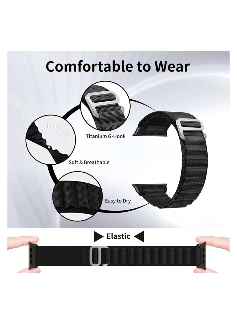 Generic - Watch Band Ultra Strap 42mm 44mm 45mm 49mm Alpine Loop Nylon Replacement Bands with Adjustable Sport Titanium G-hook Braided Straps for iWatch Ultra Series 8 7 SE 6 5 4 3 2 1 - Image 1