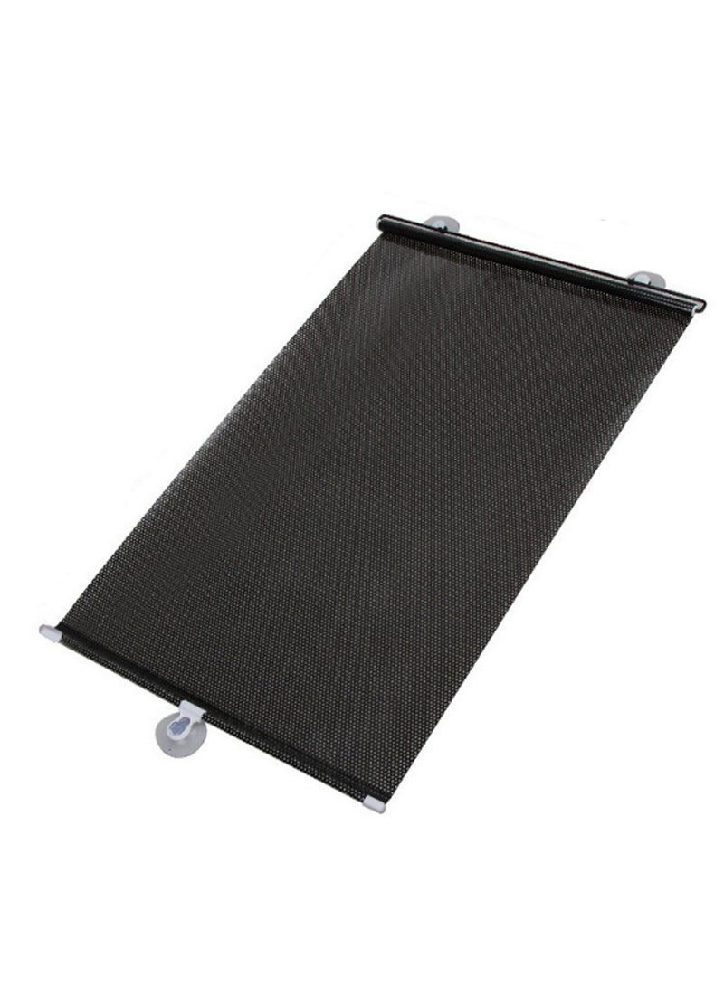 58*125 Black 【3 Suction Cups Included】 Retractable Car Sunshade, Large Windshield Sunshade, Protective Automatic Roller Blind Sunshade, Suitable For Small Business, Medium, Suv, Large Truck - Image 1