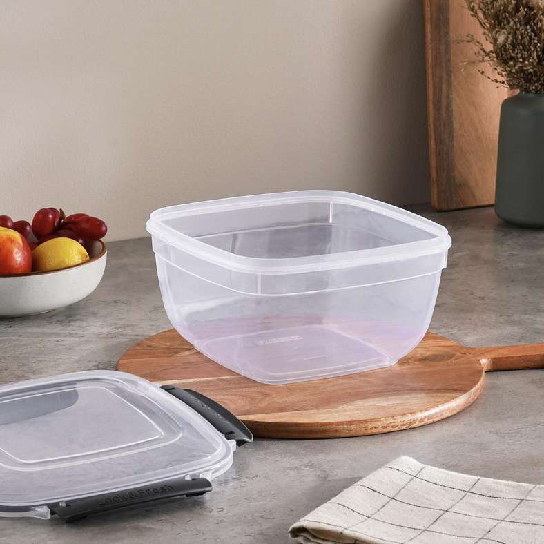 Pan Home Porta Square Food Container 3.75L - Clear & Grey