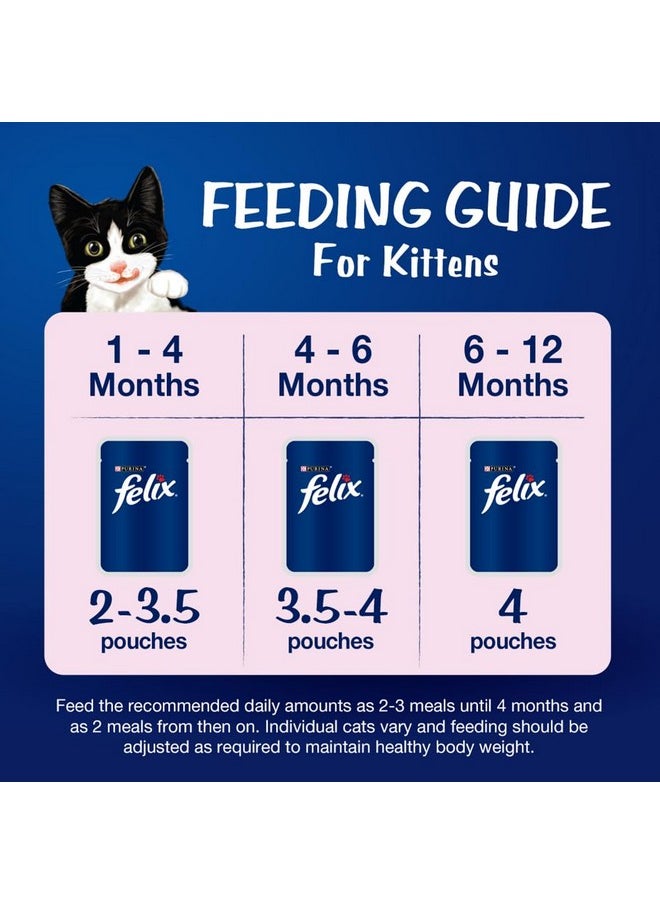 PURINA - Felix As Good As It Looks Wet Food For Kittens|Complete And Balanced Kitten Food |Chicken Flavour|Pack Of 12 Pouches (12 X 85 G) - Image 1