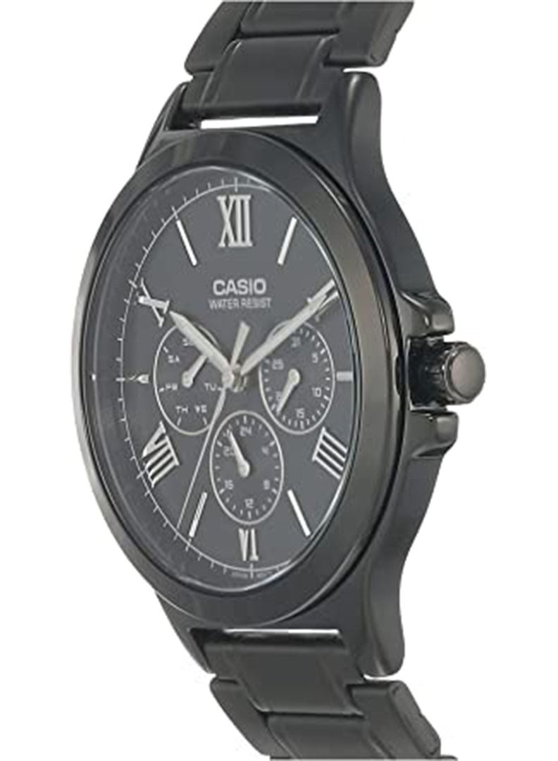 كاسيو Analog Round Waterproof Wrist Watch With Stainless Steel MTP-V300B-1AUDF - Image 3