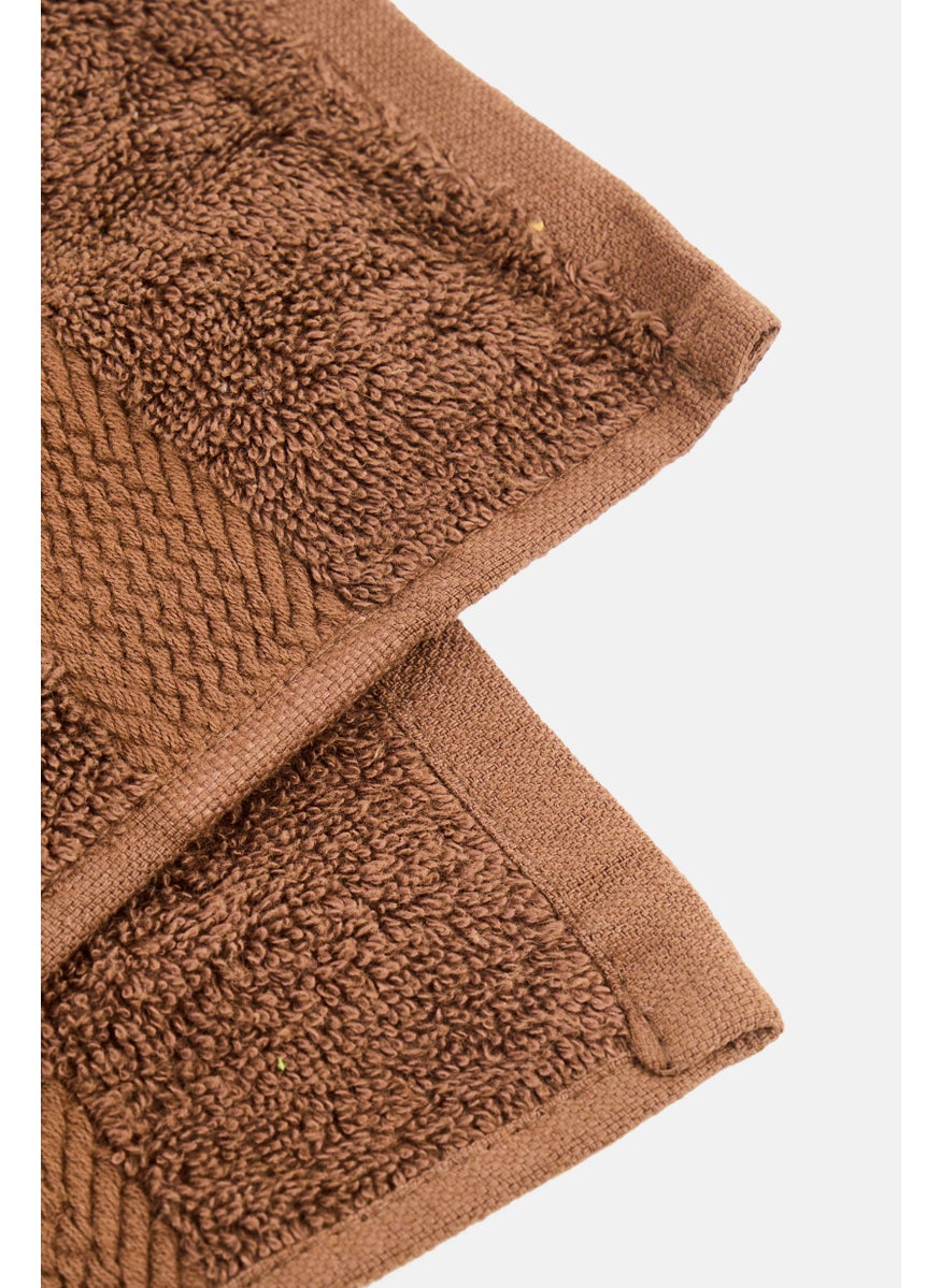 Textured Hand Towel, Wood Brown