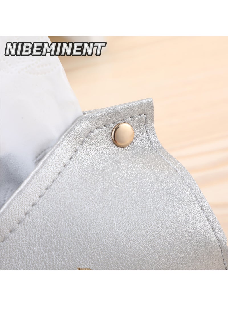 NIBEMINENT Simple and Stylish Arabic Print Faux Leather Tissue Box for Home, Living Room, Hotel and Car Tissue Storage and Decoration - Image 2