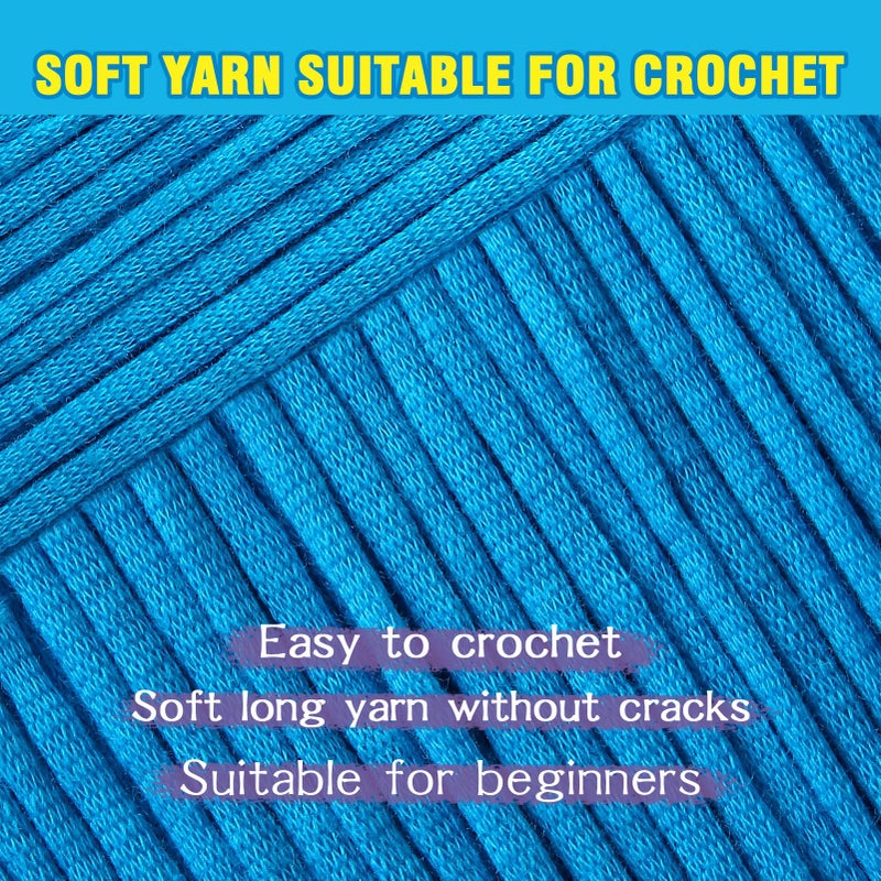 Mooaske 3 Pack (3 x 50g) Crochet Yarn with Crochet Hook - Worsted Medium Yarn for Crocheting - Easy-to-See Stitches Cotton-Nylon Blend Beginner Knitting Yarns for Adults and Kids - Image 3