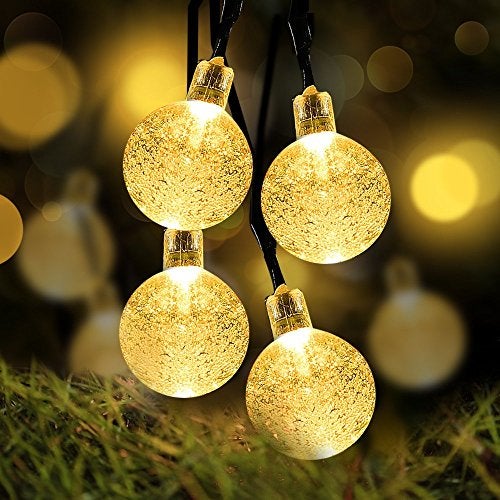 LOENDE Battery Operated Globe String Lights, Crystal Globe String Lights 16ft 30 LED 8 Modes Waterproof String Lights with Timer for Backyard Garden Balcony Pergola Wedding Party Decor(Warm White) - Image 2