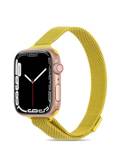 Replacement Strap Milanese Small Waist Watch Band For Apple Watch Ultra 49mm&Watch Ultra 2 49mm / Series 9&8&7 45mm / SE 3&SE 2&6&SE&5&4 44mm / 3&2&1 42mm Yellow