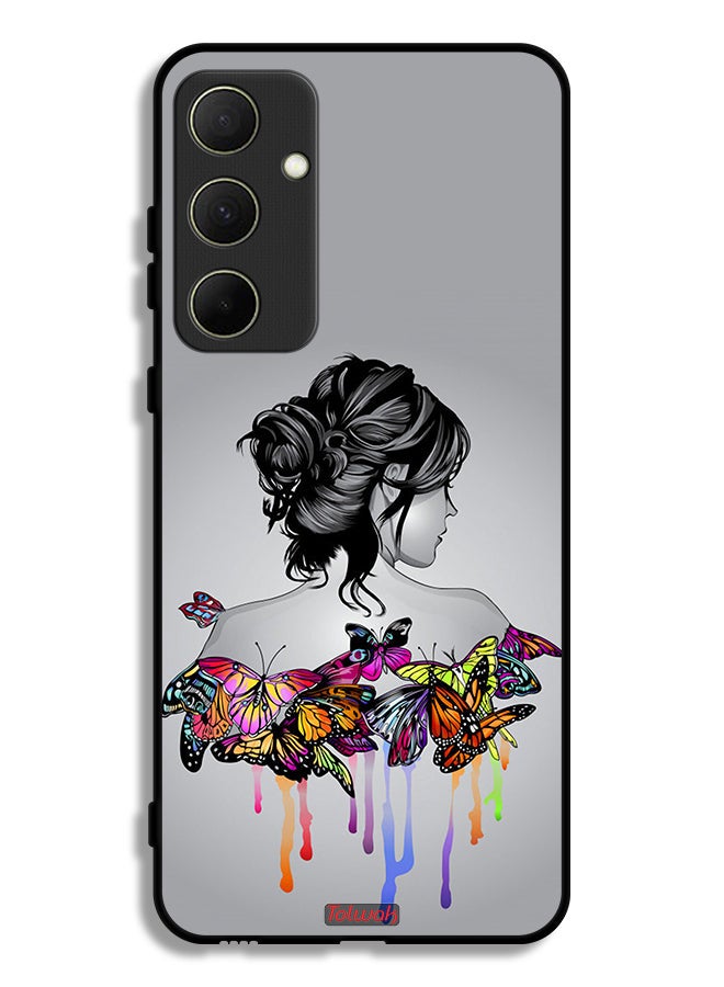 Tolwak Samsung Galaxy A35 5G Protective Case Cover Butterflies And Girl Abstract Art - Image 1