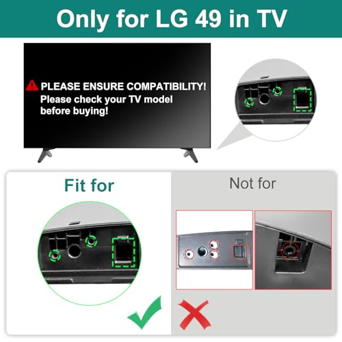 Maozhren Base Stand for LG TV Legs, Replacement for 49 Inch LG TV Stand 49LJ550M 49LJ5500 49LJ5550 49LJ550M-UB 49LJ5550-UC 49LJ5500-UA 49UJ6300-UA 49UK6300PUE 49UK6300BUB 49UK6200PUA 49UK6090PUA with Screws - Image 3