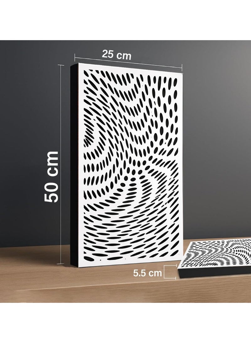 Acoustic Motion Acoustic diffuser panels 25x50x5.5 cm TRIPPY design with Self-Adhesive,Sound Proof,Diffusion Panels for Home,Studio,Office,Wall art Foam+wood Boards For Acoustic Room Treatment,White,4 pieces - Image 2