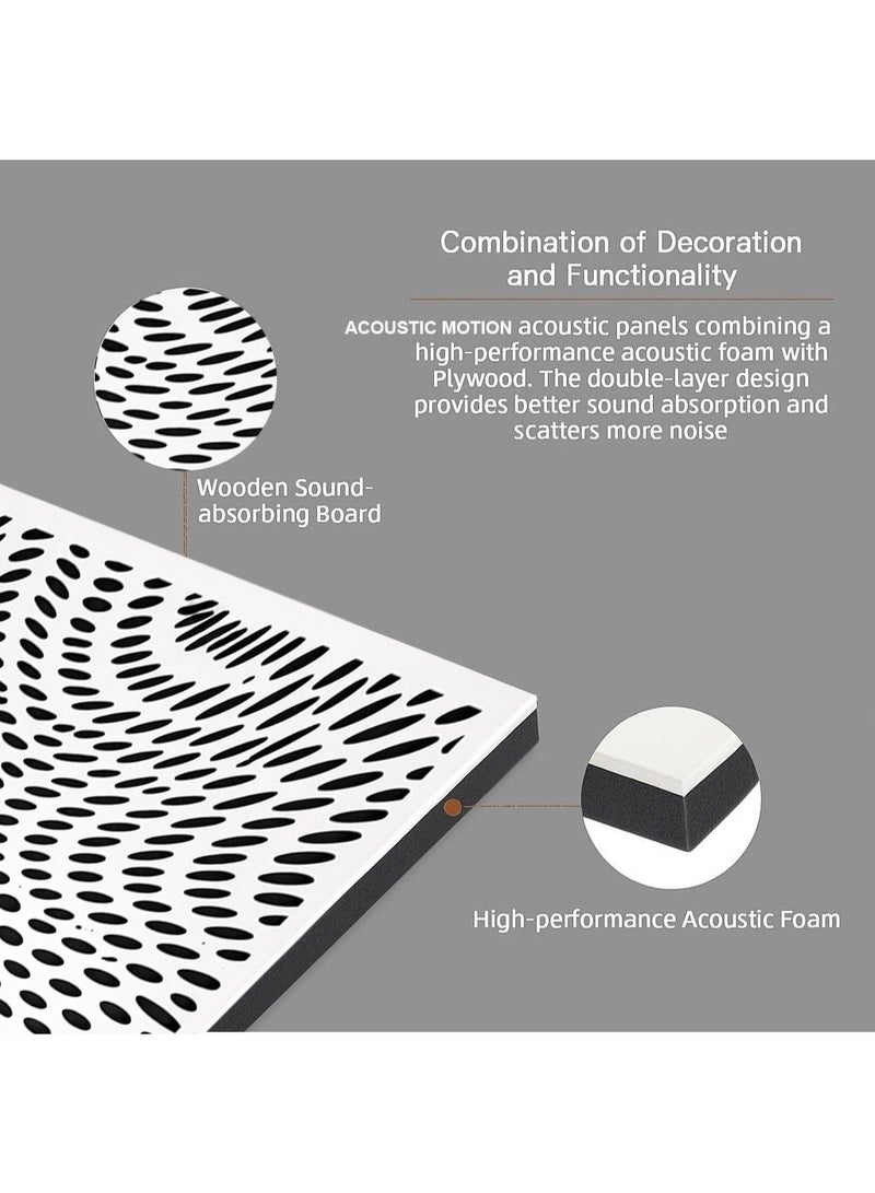 Acoustic Motion Acoustic diffuser panels 25x50x5.5 cm TRIPPY design with Self-Adhesive,Sound Proof,Diffusion Panels for Home,Studio,Office,Wall art Foam+wood Boards For Acoustic Room Treatment,White,4 pieces - Image 4