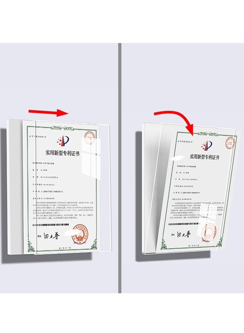 Eckek  Wall Mount Acrylic Sign Holder Self Adhesive Display Frame Clear Document Frame for Office, Store, School, Home, Wall Picture Frame - Image 5