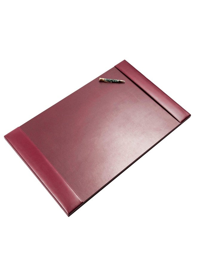 DACASSO Bonded Leather Desk Pad with Side Rails - Luxury Leather Desk Blotter for Writing - Padded Executive Desk Surface Protector - ( Burgundy, 30” x 18”) - Image 3