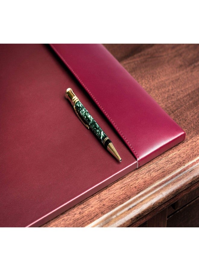 DACASSO Bonded Leather Desk Pad with Side Rails - Luxury Leather Desk Blotter for Writing - Padded Executive Desk Surface Protector - ( Burgundy, 30” x 18”) - Image 4