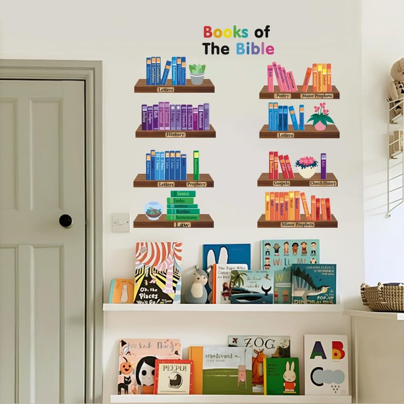 IARTTOP Book of Bible Wall Decor Sunday School Decorations for Christian Classroom Decor Book of The Bible Poster Wall Decal Bible Religious Wall Sticker for Door Bulletin Board Kids Room Decoration - Image 2