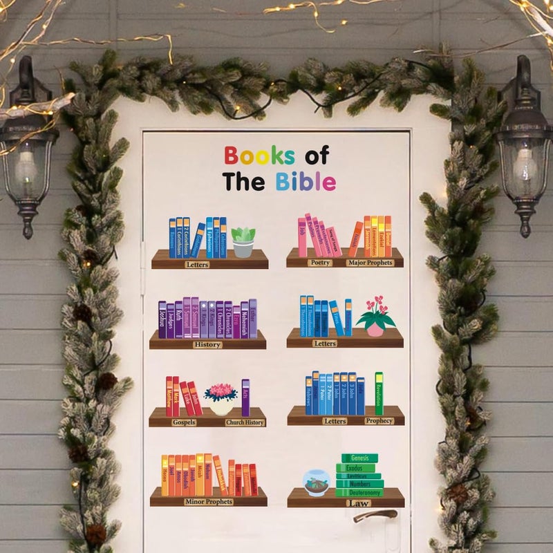 IARTTOP Book of Bible Wall Decor Sunday School Decorations for Christian Classroom Decor Book of The Bible Poster Wall Decal Bible Religious Wall Sticker for Door Bulletin Board Kids Room Decoration - Image 5