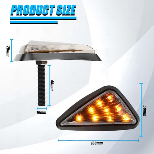 MOTO GENIUS Triangle Side Body Fitting LED Indicator Light for R15, CBR 250, CBR 150R, Ninja 250 – Waterproof, Durable & Stylish Motorcycle Turn Signal Lights (Pack of 2) - Image 5