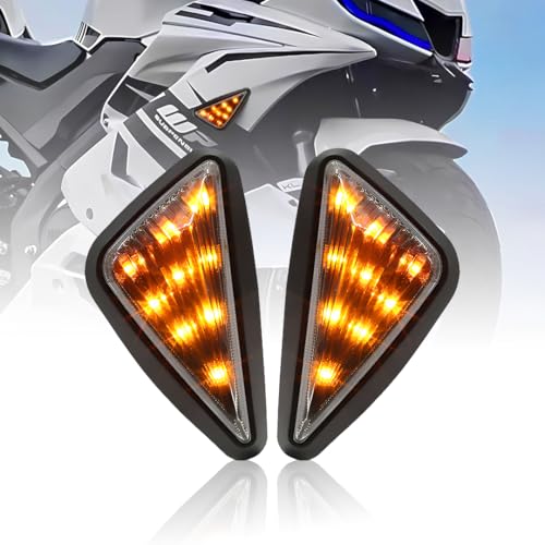 MOTO GENIUS Triangle Side Body Fitting LED Indicator Light for R15, CBR 250, CBR 150R, Ninja 250 – Waterproof, Durable & Stylish Motorcycle Turn Signal Lights (Pack of 2) - Image 1
