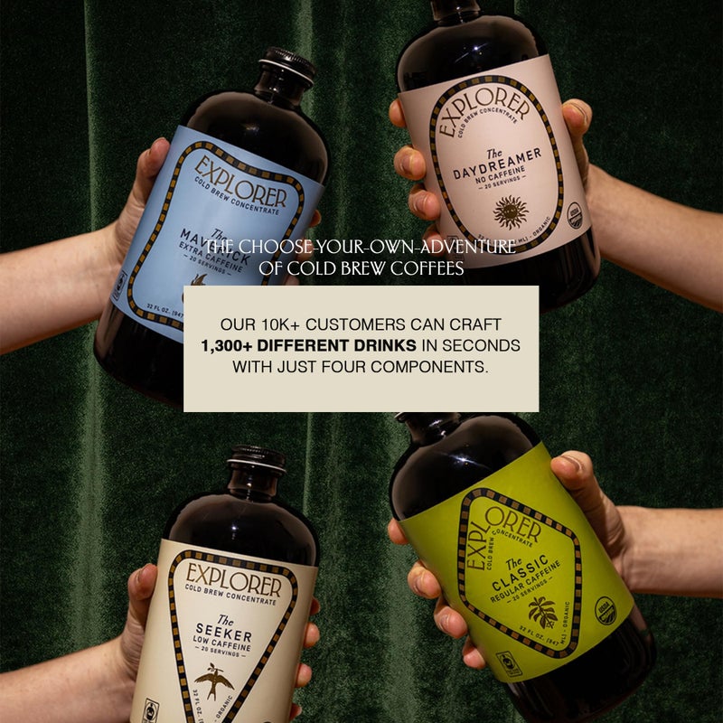 Explorer Cold Brew Organic Liquid Coffee Concentrate, Daydreamer Decaf, Drink Iced or Hot, 32 fl oz, Makes 20+ Cups - Image 4