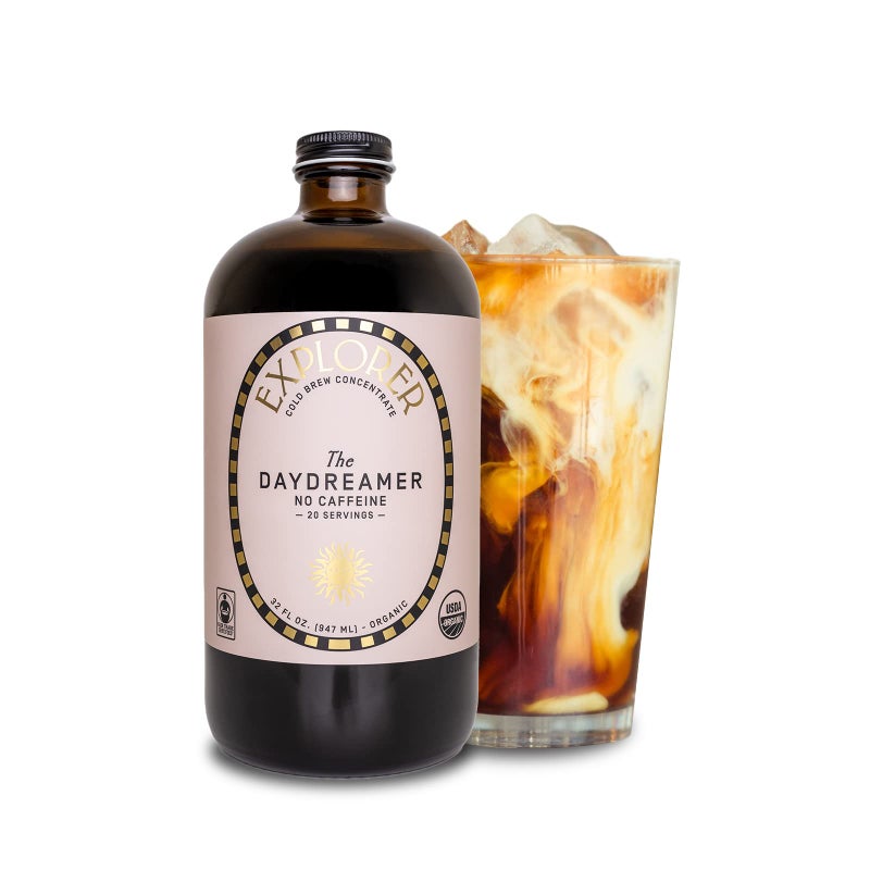 Explorer Cold Brew Organic Liquid Coffee Concentrate, Daydreamer Decaf, Drink Iced or Hot, 32 fl oz, Makes 20+ Cups - Image 1