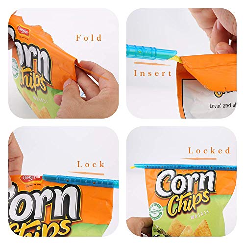 INOVERA (LABEL) Plastic Airtight Leakproof Bag Sealer Sealing Clips Sticks Chips, Pack of 10 (Assorted Color, Made in India) - Image 4